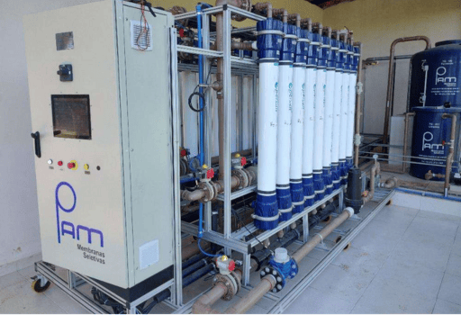 Sistema industrial de microfiltração e ultrafiltração por membranas com módulos verticais desenvolvido pela PAM Membranas Seletivas